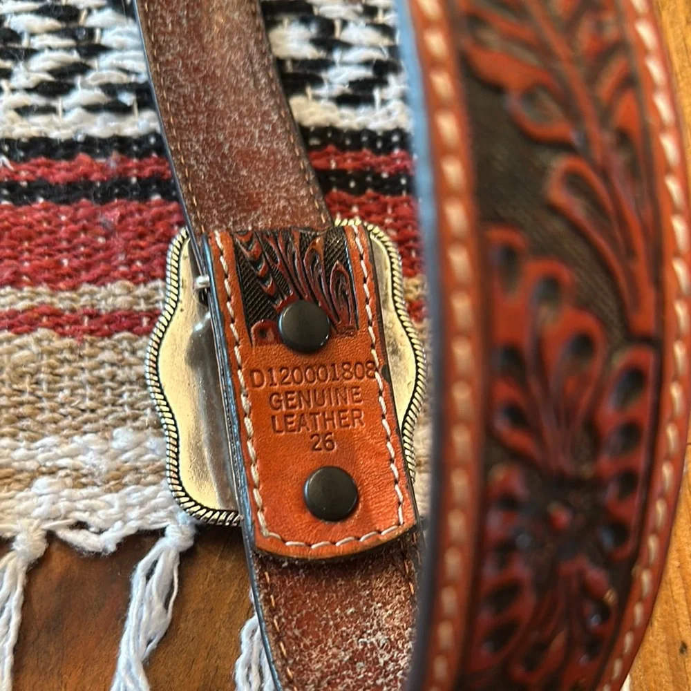 Brown Kids Belt with Silver Buckle